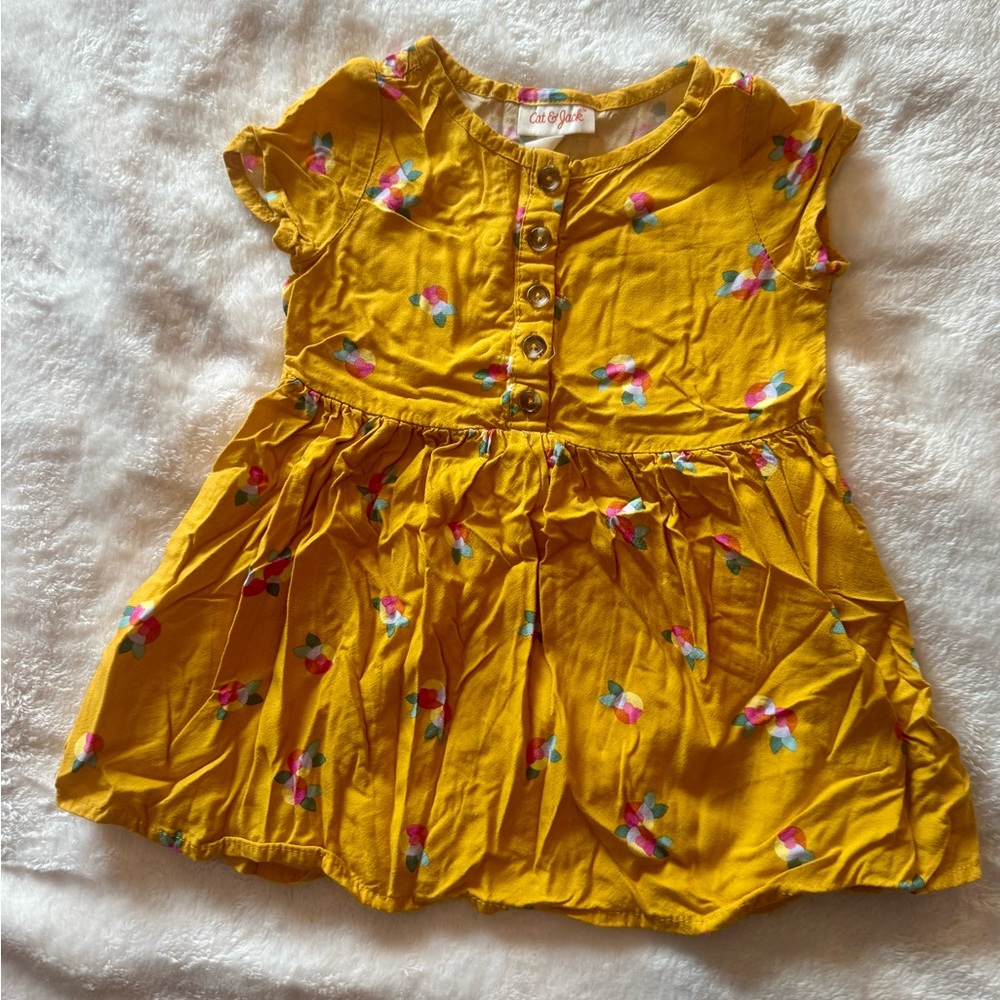 Cat & Jack Yellow Floral Kids Dress